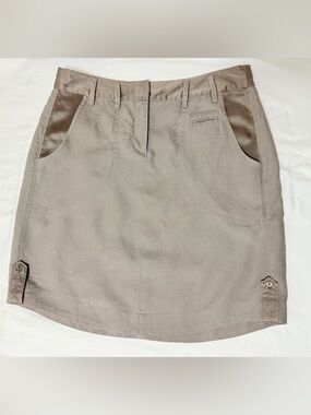 Banana Republic Heritage Size 6 Taupe Linen Silk Trim Safari Mini Skirt